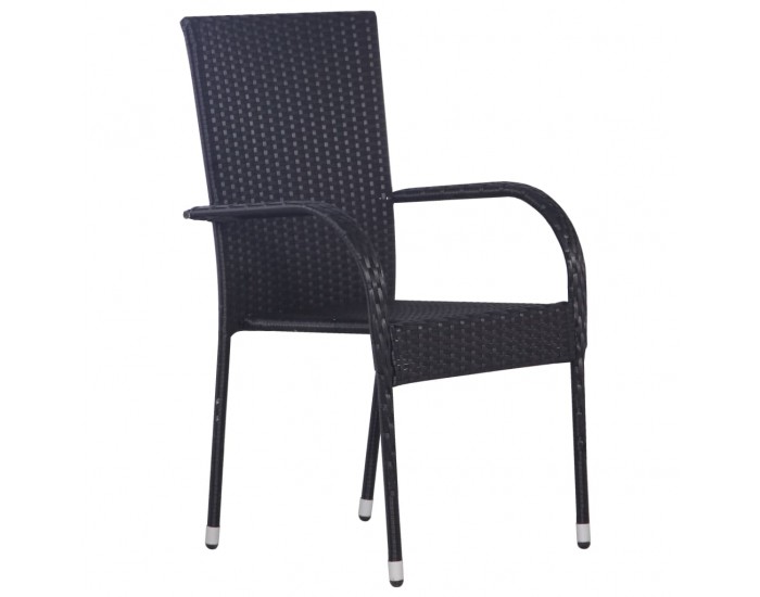 Sonata Set mobilier de grădină, negru, 7 piese