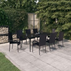 Sonata H Градински трапезен комплект, 9 части, черен - Seturi pentru exterior