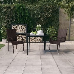 Sonata H Градински трапезен комплект, 3 части, кафяво и черно - Seturi pentru exterior