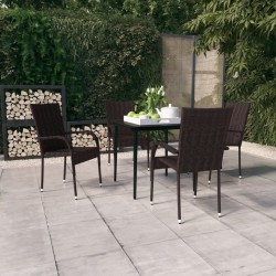 Sonata H Градински трапезен комплект, 5 части, кафяво и черно - Seturi pentru exterior