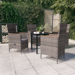 Sonata H Градински трапезен комплект от 5 части с възглавници, сив - Seturi pentru exterior