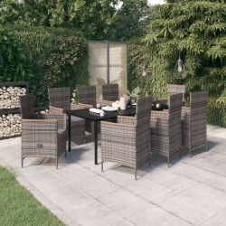 Sonata Set mobilier pentru grădină, cu perne, 9 piese, gri
