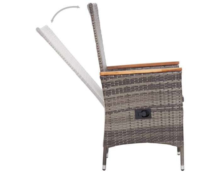 Sonata Set mobilier pentru grădină, cu perne, 9 piese, gri