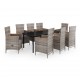 Sonata Set mobilier pentru grădină, cu perne, 9 piese, gri