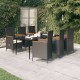 Sonata Set de masă pentru grădină, 7 piese, cu perne, negru