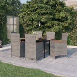 Sonata H Градински трапезен комплект с възглавници, 7 части, сив - Seturi pentru exterior
