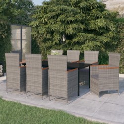 Sonata H Градински трапезен комплект от 9 части с възглавници сив - Seturi pentru exterior