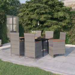 Sonata H Градински трапезен комплект с възглавници, 7 части, сив - Seturi pentru exterior