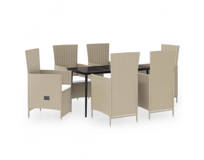 Sonata Set de mobilier pentru grădină, cu perne, 7 piese, bej