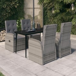 Sonata H Градински трапезен комплект от 5 части с възглавници, сив - Seturi pentru exterior
