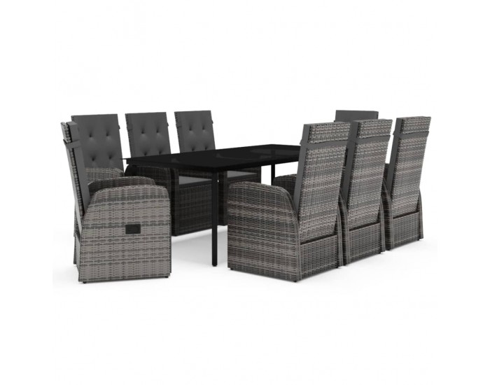 Sonata Set mobilier pentru grădină, 9 piese, gri