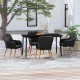 Sonata H Градински трапезен комплект от 5 части с възглавници черен