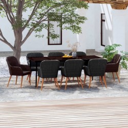 Sonata H Градински трапезен комплект възглавници 9 части черен - Seturi pentru exterior
