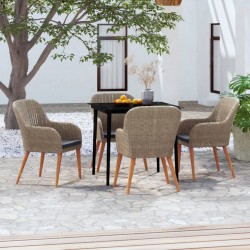 Sonata H Градински трапезен комплект с възглавници, 5 части, кафяв - Seturi pentru exterior
