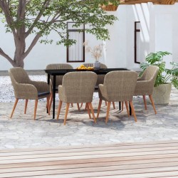 Sonata H Градински трапезен комплект с възглавници, 7 части, кафяв - Seturi pentru exterior