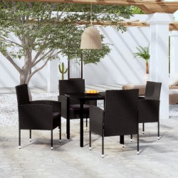 Sonata H Градински трапезен комплект, 5 части, черен - Seturi pentru exterior
