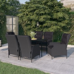 Sonata H Градински трапезен комплект, 7 части, тъмносив - Seturi pentru exterior
