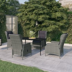 Sonata Set de mobilier pentru grădină, 5 piese, gri deschis