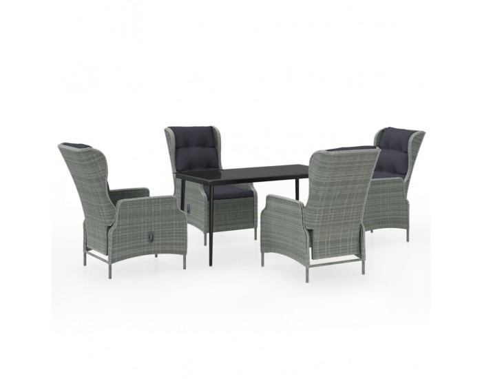 Sonata Set de mobilier pentru grădină, 5 piese, gri deschis