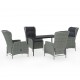 Sonata Set de mobilier pentru grădină, 5 piese, gri deschis