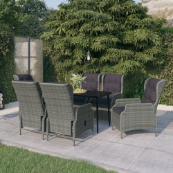 Sonata H Градински трапезен комплект, 7 части, светлосив - Seturi pentru exterior