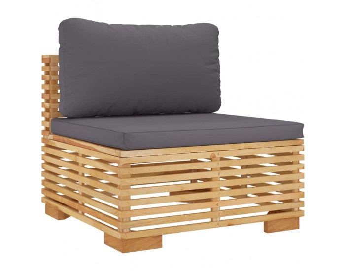 Sonata Set mobilier grădină cu perne, 3 piese, lemn masiv de tec