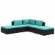 Sonata Set mobilier de grădină cu perne, 5 piese, negru, poliratan