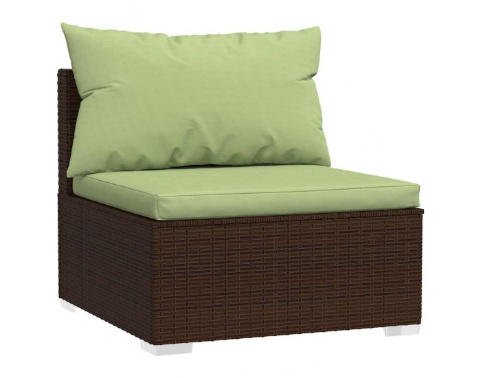 Sonata Set mobilier de grădină cu perne, 5 piese, maro, poliratan