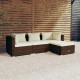 Sonata Set mobilier de grădină cu perne, 4 piese, maro, poliratan