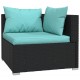 Sonata Set mobilier de grădină cu perne, 9 piese, negru, poliratan