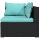 Sonata Set mobilier de grădină cu perne, 7 piese, negru, poliratan