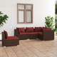 Sonata Set mobilier de grădină cu perne, 5 piese, maro, poliratan