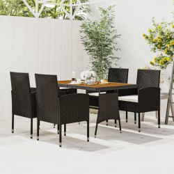 Sonata H Градински трапезен комплект, 5 части, полиратан, черен - Seturi pentru exterior