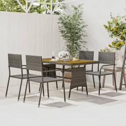 Sonata H Градински трапезен комплект, 5 части, полиратан, сив - Seturi pentru exterior
