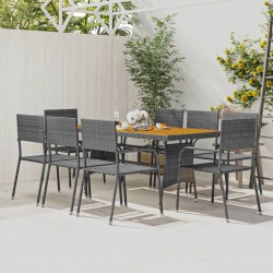 Sonata H Градински трапезен комплект, 9 части, полиратан, сив - Seturi pentru exterior