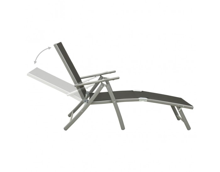 Sonata Set mobilier de grădină, 3 piese, argintiu, textilenă&aluminiu