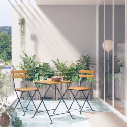 Sonata H Градински бистро комплект, 3 части, сгъваем, акация масив - Seturi pentru exterior