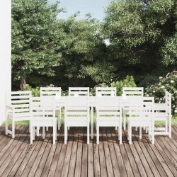 Sonata H Градински трапезен комплект от 11 части, бял, масивен бор - Seturi pentru exterior