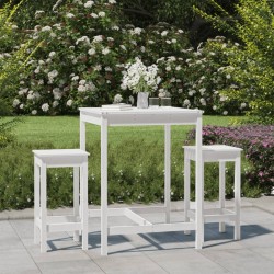 Sonata H Градински бар комплект от 3 части, бял, масивно дърво бор - Seturi pentru exterior