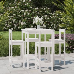 Sonata H Градински бар комплект от 5 части, бял, масивно дърво бор - Seturi pentru exterior