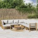 Sonata Set mobilier de grădină cu perne gri deschis, 9 piese, bambus