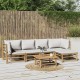 Sonata Set mobilier de grădină cu perne gri deschis, 6 piese, bambus