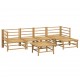 Sonata Set mobilier de grădină cu perne gri deschis, 6 piese, bambus