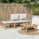 Sonata Set mobilier de grădină cu perne gri deschis, 4 piese, bambus