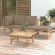 Sonata Set mobilier de grădină cu perne gri taupe, 4 piese, bambus