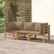 Sonata Set mobilier de grădină cu perne gri taupe, 3 piese, bambus