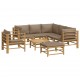 Sonata Set mobilier de grădină cu perne gri taupe, 8 piese, bambus