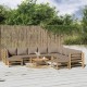 Sonata Set mobilier de grădină cu perne gri taupe, 11 piese, bambus