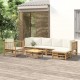 Sonata Set mobilier de grădină cu perne alb crem, 7 piese, bambus