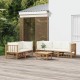 Sonata Set mobilier de grădină cu perne alb crem, 6 piese, bambus